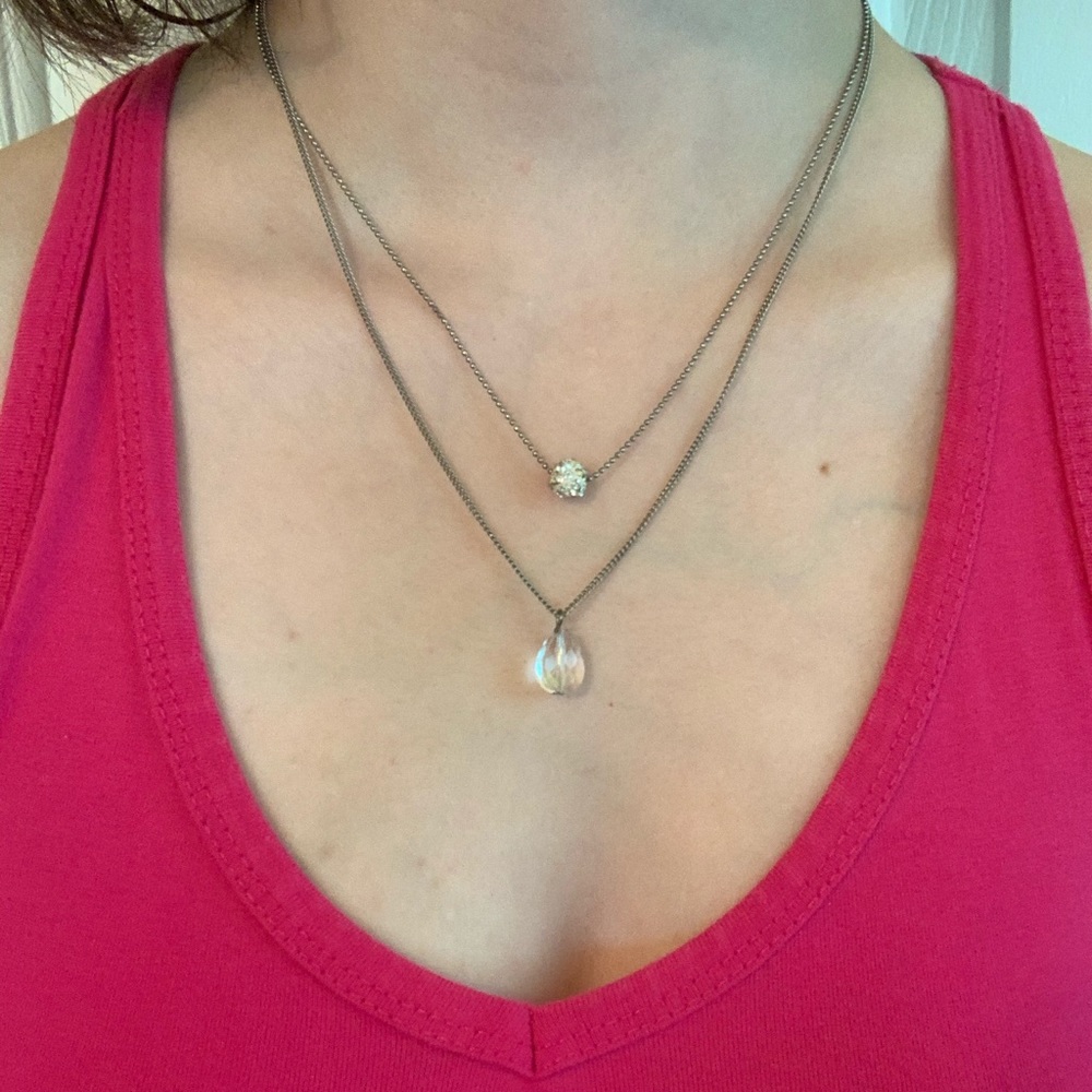 Dual layer necklace & earring set - Picture 2 of 5